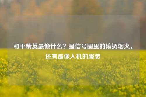 和平精英最像什么？是信号圈里的滚烫烟火，还有最像人机的服装